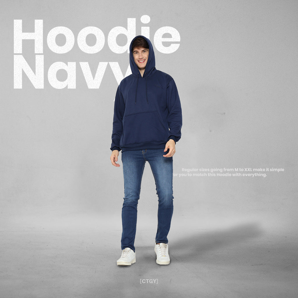 Cottonology Plain Hoodie Navy