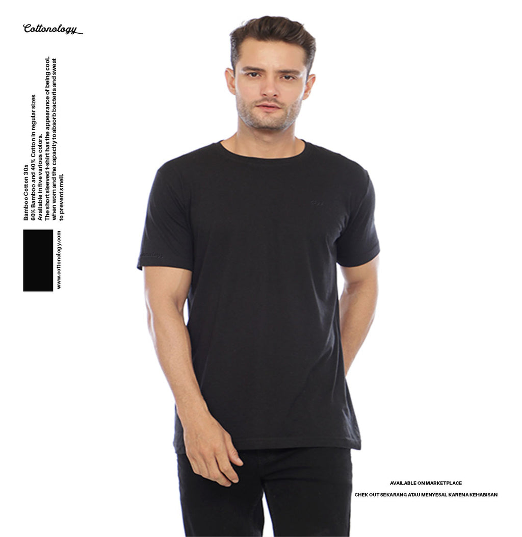 Cottonology Kaos Cotton Bamboo Hitam