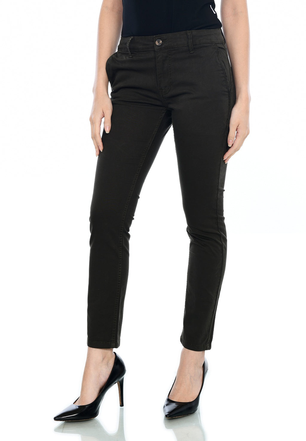 Celana Chino Wanita Olive