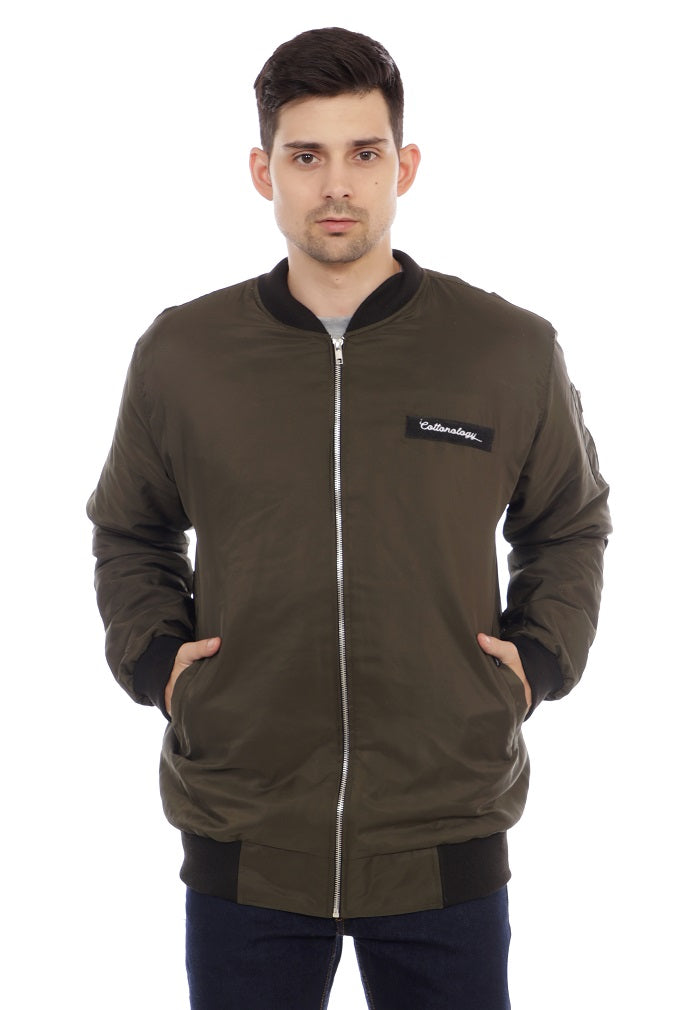 Jaket Bomber Velcro Hijau Army