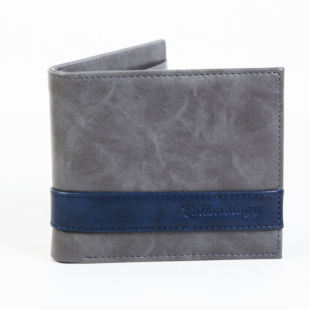 COTTONOLOGY STRIPED WALLET GREY