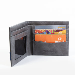 COTTONOLOGY STRIPED WALLET GREY