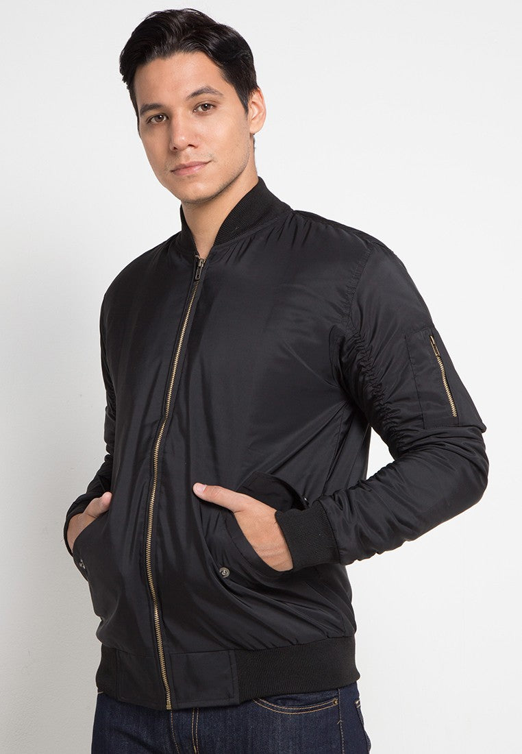 Jaket Pria Bomber Hitam
